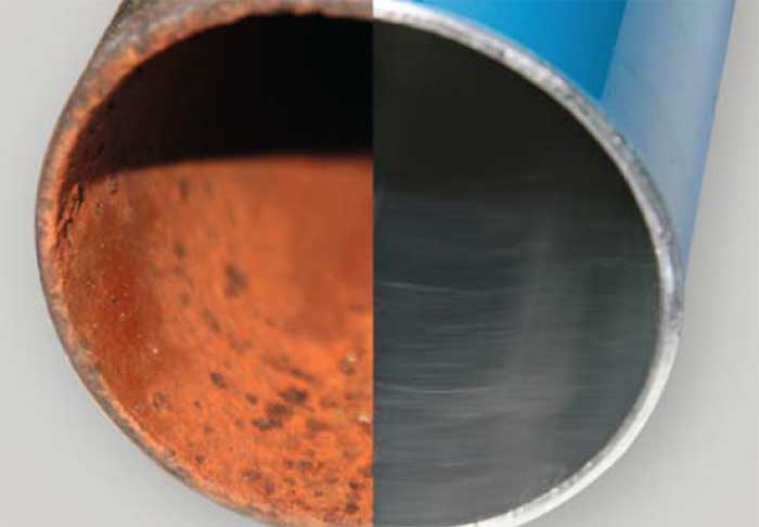 corroded steel pipe vs aluminium pipe